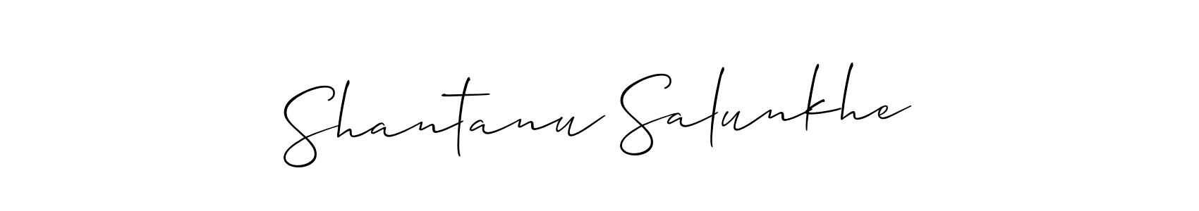Make a beautiful signature design for name Shantanu Salunkhe. With this signature (Allison_Script) style, you can create a handwritten signature for free. Shantanu Salunkhe signature style 2 images and pictures png