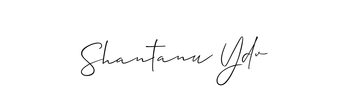 Allison_Script is a professional signature style that is perfect for those who want to add a touch of class to their signature. It is also a great choice for those who want to make their signature more unique. Get Shantanu Ydv name to fancy signature for free. Shantanu Ydv signature style 2 images and pictures png
