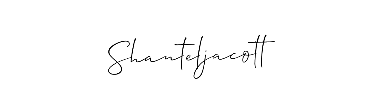 Design your own signature with our free online signature maker. With this signature software, you can create a handwritten (Allison_Script) signature for name Shanteljacott. Shanteljacott signature style 2 images and pictures png