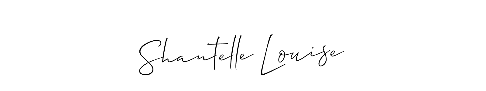 Make a short Shantelle Louise signature style. Manage your documents anywhere anytime using Allison_Script. Create and add eSignatures, submit forms, share and send files easily. Shantelle Louise signature style 2 images and pictures png