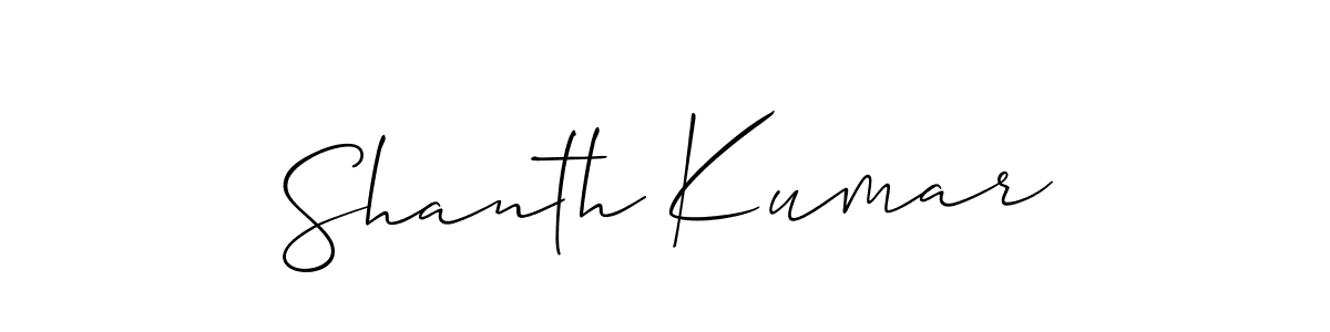 Make a beautiful signature design for name Shanth Kumar. With this signature (Allison_Script) style, you can create a handwritten signature for free. Shanth Kumar signature style 2 images and pictures png