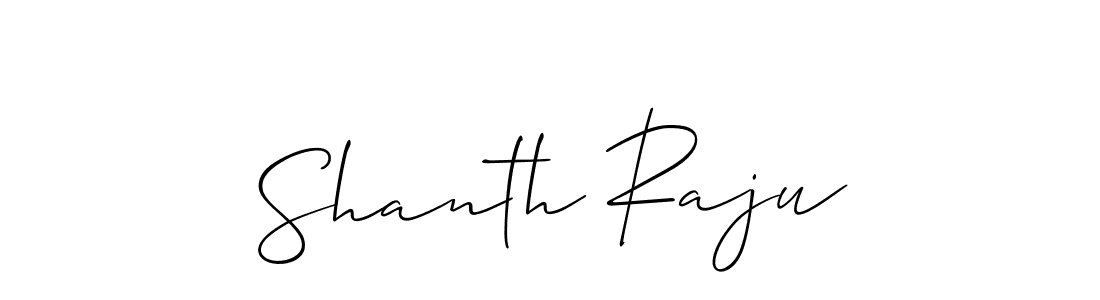 Design your own signature with our free online signature maker. With this signature software, you can create a handwritten (Allison_Script) signature for name Shanth Raju. Shanth Raju signature style 2 images and pictures png