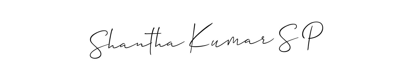 Also we have Shantha Kumar S P name is the best signature style. Create professional handwritten signature collection using Allison_Script autograph style. Shantha Kumar S P signature style 2 images and pictures png