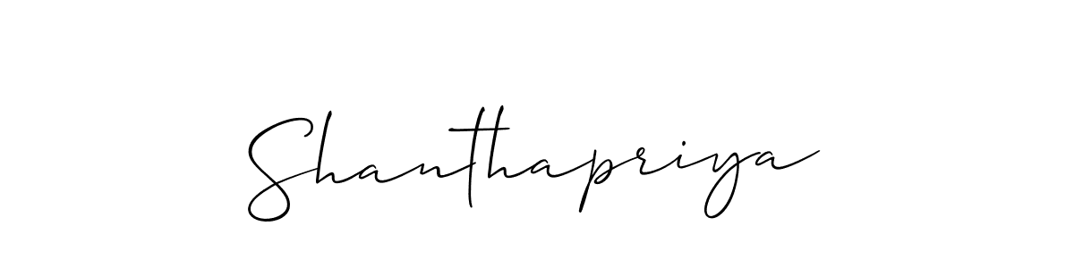 Make a beautiful signature design for name Shanthapriya. With this signature (Allison_Script) style, you can create a handwritten signature for free. Shanthapriya signature style 2 images and pictures png