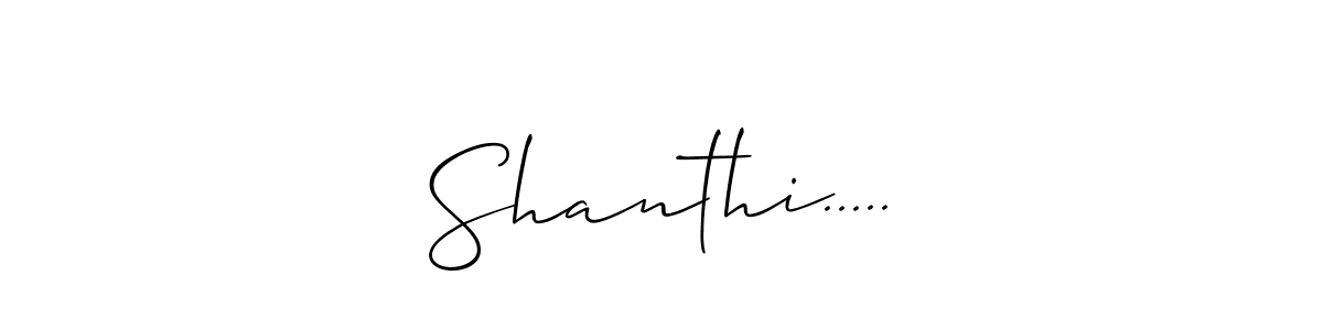 Create a beautiful signature design for name Shanthi...... With this signature (Allison_Script) fonts, you can make a handwritten signature for free. Shanthi..... signature style 2 images and pictures png