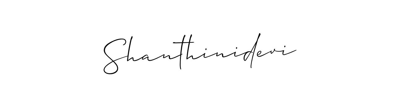 Use a signature maker to create a handwritten signature online. With this signature software, you can design (Allison_Script) your own signature for name Shanthinidevi. Shanthinidevi signature style 2 images and pictures png