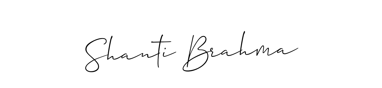 Make a beautiful signature design for name Shanti Brahma. With this signature (Allison_Script) style, you can create a handwritten signature for free. Shanti Brahma signature style 2 images and pictures png