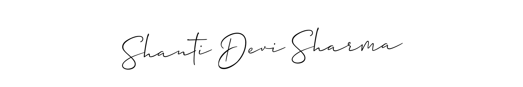 It looks lik you need a new signature style for name Shanti Devi Sharma. Design unique handwritten (Allison_Script) signature with our free signature maker in just a few clicks. Shanti Devi Sharma signature style 2 images and pictures png