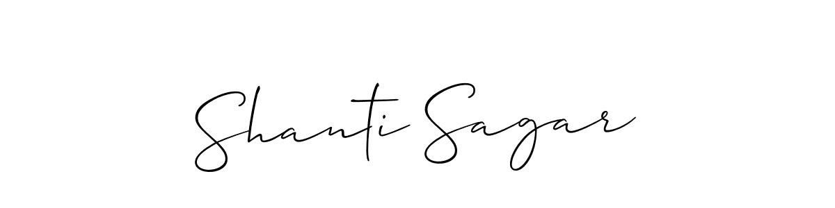 Make a beautiful signature design for name Shanti Sagar. With this signature (Allison_Script) style, you can create a handwritten signature for free. Shanti Sagar signature style 2 images and pictures png