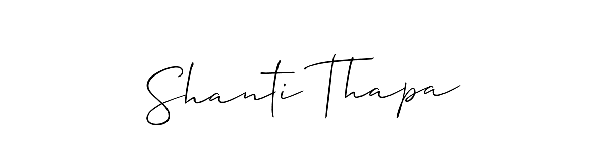Create a beautiful signature design for name Shanti Thapa. With this signature (Allison_Script) fonts, you can make a handwritten signature for free. Shanti Thapa signature style 2 images and pictures png