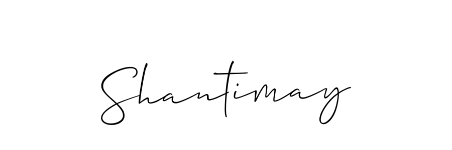 Design your own signature with our free online signature maker. With this signature software, you can create a handwritten (Allison_Script) signature for name Shantimay. Shantimay signature style 2 images and pictures png