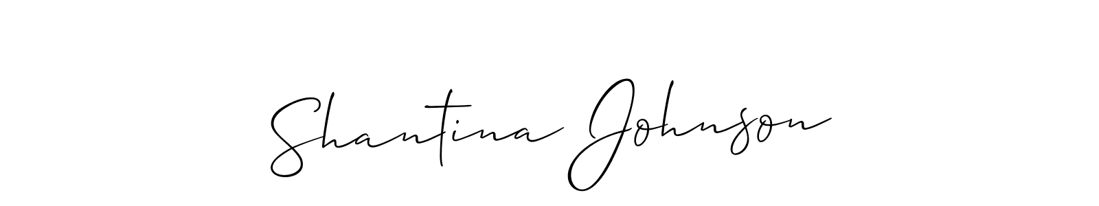 Also You can easily find your signature by using the search form. We will create Shantina Johnson name handwritten signature images for you free of cost using Allison_Script sign style. Shantina Johnson signature style 2 images and pictures png
