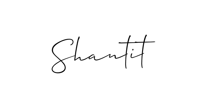 Design your own signature with our free online signature maker. With this signature software, you can create a handwritten (Allison_Script) signature for name Shantit. Shantit signature style 2 images and pictures png