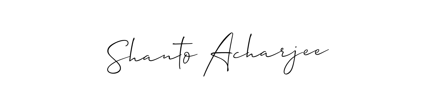 if you are searching for the best signature style for your name Shanto Acharjee. so please give up your signature search. here we have designed multiple signature styles  using Allison_Script. Shanto Acharjee signature style 2 images and pictures png