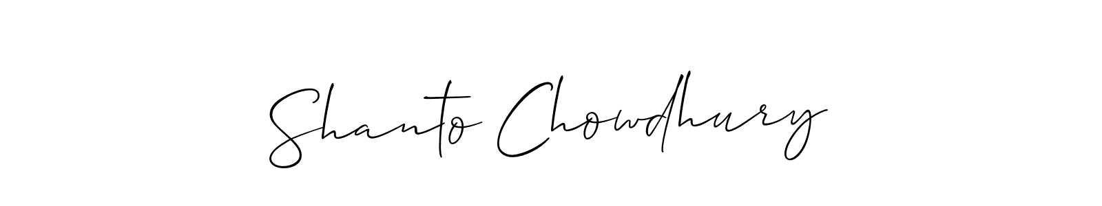 How to make Shanto Chowdhury name signature. Use Allison_Script style for creating short signs online. This is the latest handwritten sign. Shanto Chowdhury signature style 2 images and pictures png