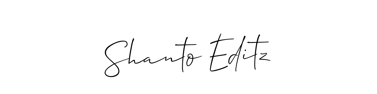 Create a beautiful signature design for name Shanto Editz. With this signature (Allison_Script) fonts, you can make a handwritten signature for free. Shanto Editz signature style 2 images and pictures png