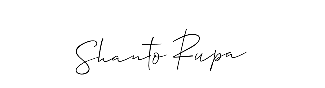 The best way (Allison_Script) to make a short signature is to pick only two or three words in your name. The name Shanto Rupa include a total of six letters. For converting this name. Shanto Rupa signature style 2 images and pictures png
