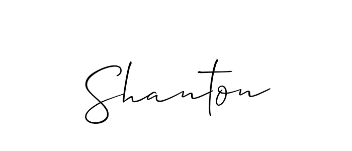 Design your own signature with our free online signature maker. With this signature software, you can create a handwritten (Allison_Script) signature for name Shanton. Shanton signature style 2 images and pictures png