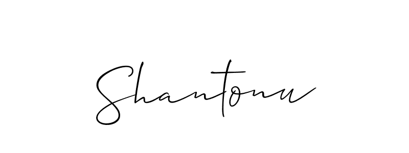 How to make Shantonu signature? Allison_Script is a professional autograph style. Create handwritten signature for Shantonu name. Shantonu signature style 2 images and pictures png