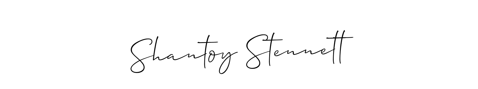 How to make Shantoy Stennett name signature. Use Allison_Script style for creating short signs online. This is the latest handwritten sign. Shantoy Stennett signature style 2 images and pictures png