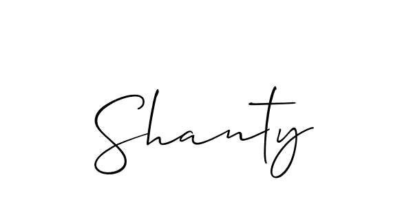 How to make Shanty signature? Allison_Script is a professional autograph style. Create handwritten signature for Shanty name. Shanty signature style 2 images and pictures png