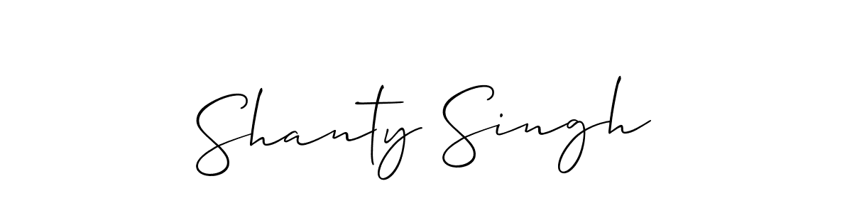 How to make Shanty Singh name signature. Use Allison_Script style for creating short signs online. This is the latest handwritten sign. Shanty Singh signature style 2 images and pictures png