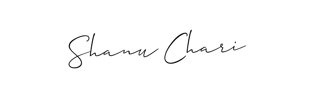 Design your own signature with our free online signature maker. With this signature software, you can create a handwritten (Allison_Script) signature for name Shanu Chari. Shanu Chari signature style 2 images and pictures png