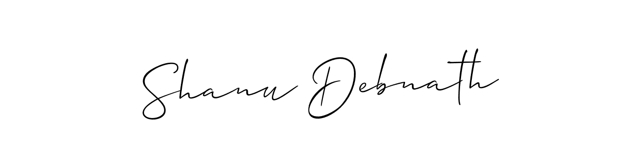 Allison_Script is a professional signature style that is perfect for those who want to add a touch of class to their signature. It is also a great choice for those who want to make their signature more unique. Get Shanu Debnath name to fancy signature for free. Shanu Debnath signature style 2 images and pictures png