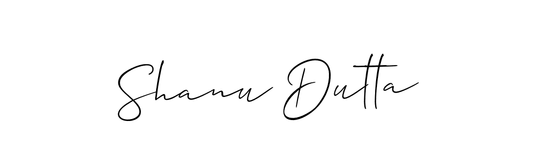 Make a beautiful signature design for name Shanu Dutta. With this signature (Allison_Script) style, you can create a handwritten signature for free. Shanu Dutta signature style 2 images and pictures png