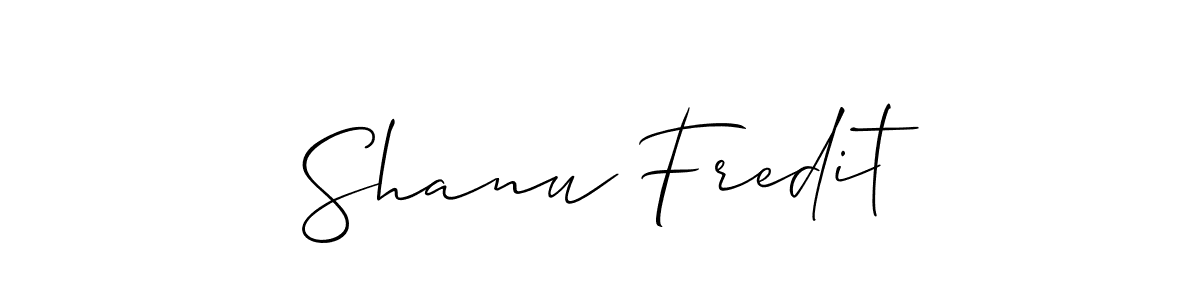 if you are searching for the best signature style for your name Shanu Fredit. so please give up your signature search. here we have designed multiple signature styles  using Allison_Script. Shanu Fredit signature style 2 images and pictures png
