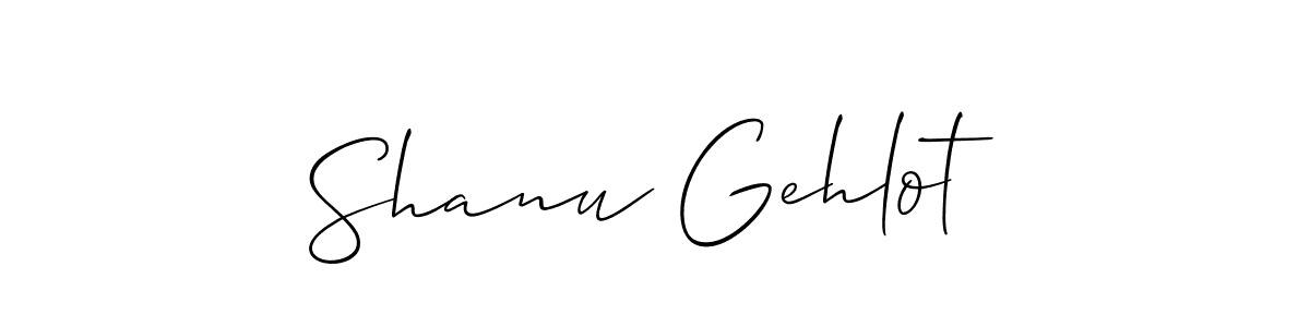 How to make Shanu Gehlot name signature. Use Allison_Script style for creating short signs online. This is the latest handwritten sign. Shanu Gehlot signature style 2 images and pictures png