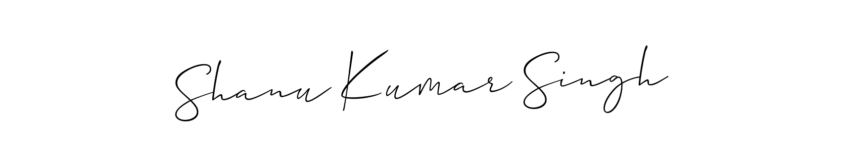 Allison_Script is a professional signature style that is perfect for those who want to add a touch of class to their signature. It is also a great choice for those who want to make their signature more unique. Get Shanu Kumar Singh name to fancy signature for free. Shanu Kumar Singh signature style 2 images and pictures png