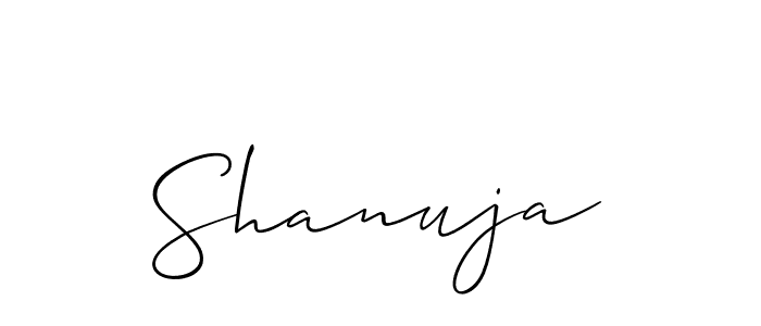 You should practise on your own different ways (Allison_Script) to write your name (Shanuja) in signature. don't let someone else do it for you. Shanuja signature style 2 images and pictures png
