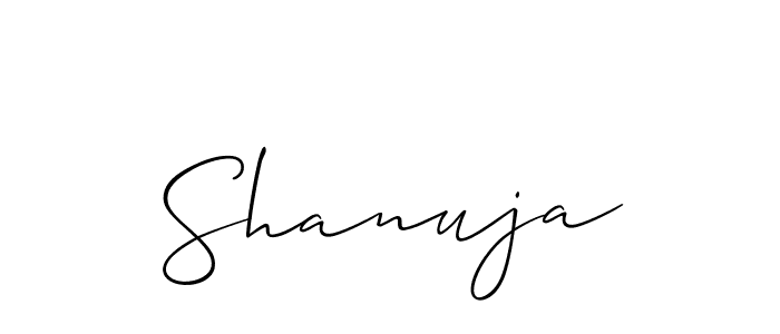 You should practise on your own different ways (Allison_Script) to write your name (Shanuja) in signature. don't let someone else do it for you. Shanuja signature style 2 images and pictures png