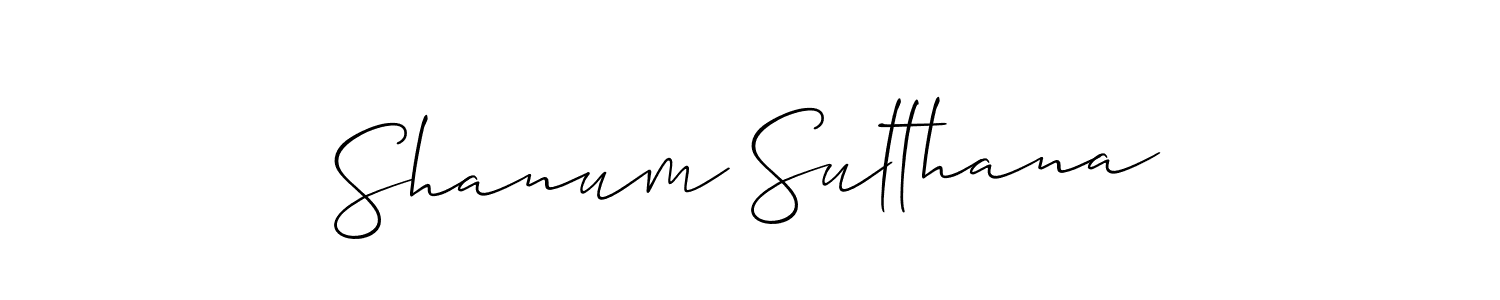 Shanum Sulthana stylish signature style. Best Handwritten Sign (Allison_Script) for my name. Handwritten Signature Collection Ideas for my name Shanum Sulthana. Shanum Sulthana signature style 2 images and pictures png