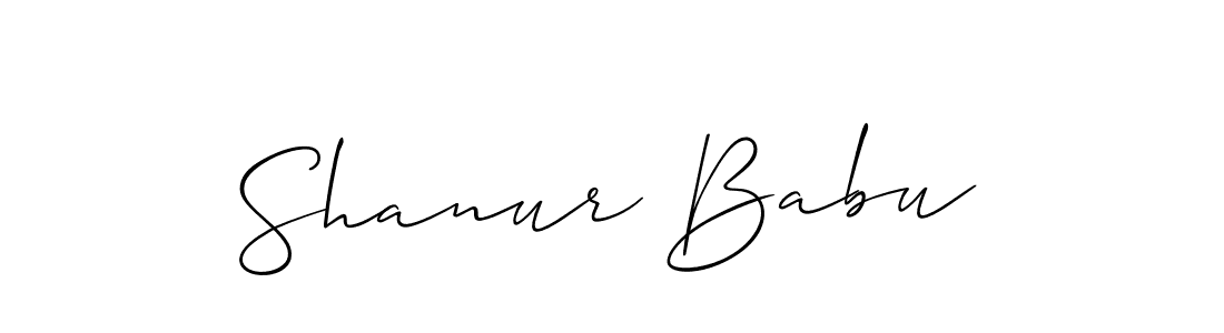 Use a signature maker to create a handwritten signature online. With this signature software, you can design (Allison_Script) your own signature for name Shanur Babu. Shanur Babu signature style 2 images and pictures png