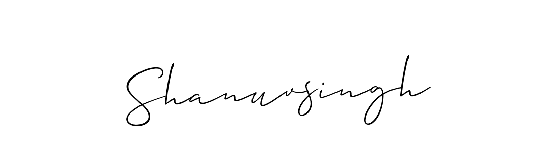 Create a beautiful signature design for name Shanuvsingh. With this signature (Allison_Script) fonts, you can make a handwritten signature for free. Shanuvsingh signature style 2 images and pictures png