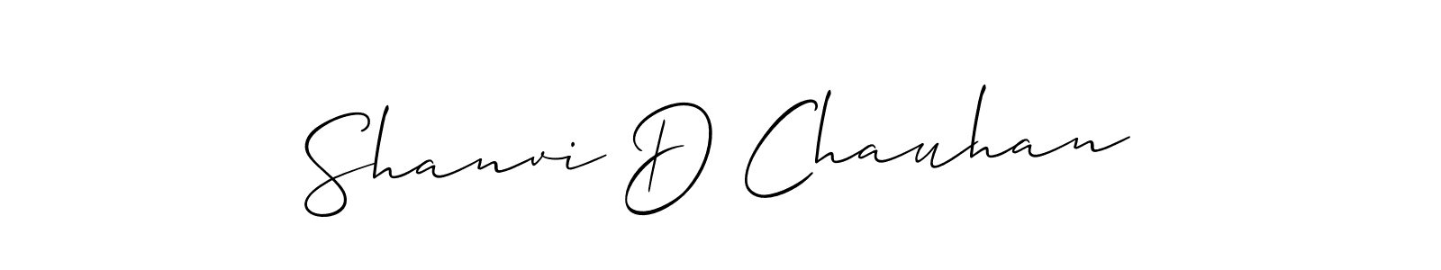 How to make Shanvi D Chauhan name signature. Use Allison_Script style for creating short signs online. This is the latest handwritten sign. Shanvi D Chauhan signature style 2 images and pictures png