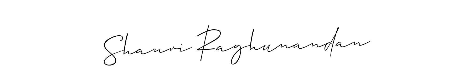 You should practise on your own different ways (Allison_Script) to write your name (Shanvi Raghunandan) in signature. don't let someone else do it for you. Shanvi Raghunandan signature style 2 images and pictures png