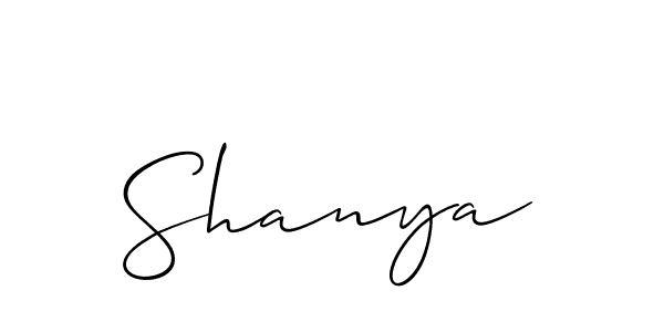 Create a beautiful signature design for name Shanya. With this signature (Allison_Script) fonts, you can make a handwritten signature for free. Shanya signature style 2 images and pictures png