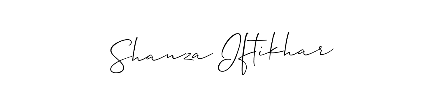 Also we have Shanza Iftikhar name is the best signature style. Create professional handwritten signature collection using Allison_Script autograph style. Shanza Iftikhar signature style 2 images and pictures png