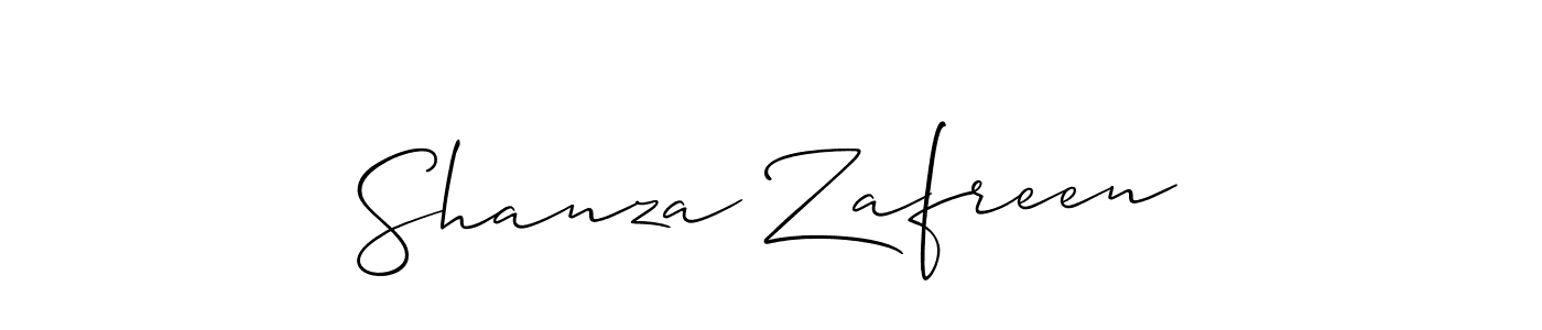 How to make Shanza Zafreen name signature. Use Allison_Script style for creating short signs online. This is the latest handwritten sign. Shanza Zafreen signature style 2 images and pictures png