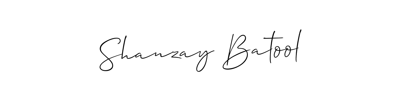 Use a signature maker to create a handwritten signature online. With this signature software, you can design (Allison_Script) your own signature for name Shanzay Batool. Shanzay Batool signature style 2 images and pictures png