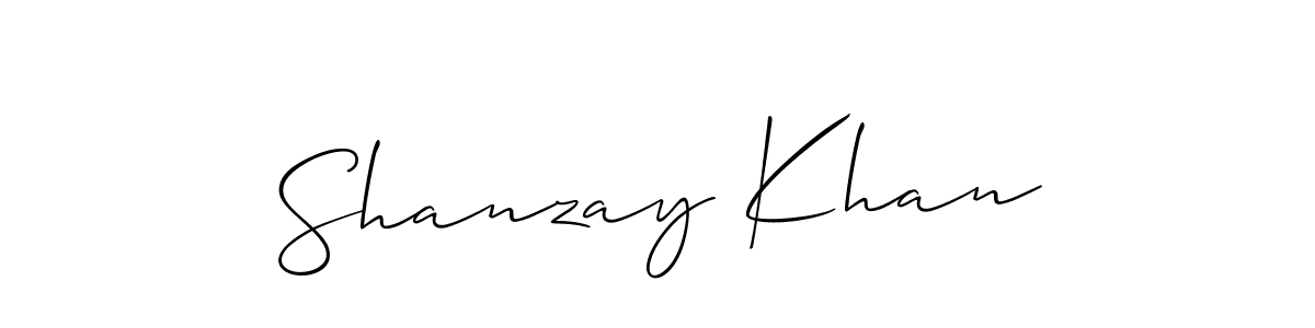 Allison_Script is a professional signature style that is perfect for those who want to add a touch of class to their signature. It is also a great choice for those who want to make their signature more unique. Get Shanzay Khan name to fancy signature for free. Shanzay Khan signature style 2 images and pictures png