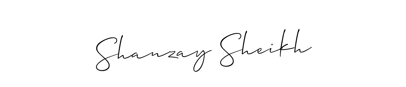 It looks lik you need a new signature style for name Shanzay Sheikh. Design unique handwritten (Allison_Script) signature with our free signature maker in just a few clicks. Shanzay Sheikh signature style 2 images and pictures png