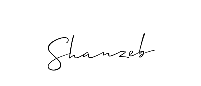 How to make Shanzeb signature? Allison_Script is a professional autograph style. Create handwritten signature for Shanzeb name. Shanzeb signature style 2 images and pictures png