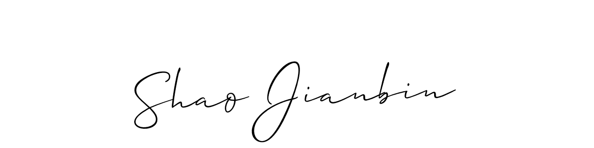 How to make Shao Jianbin name signature. Use Allison_Script style for creating short signs online. This is the latest handwritten sign. Shao Jianbin signature style 2 images and pictures png