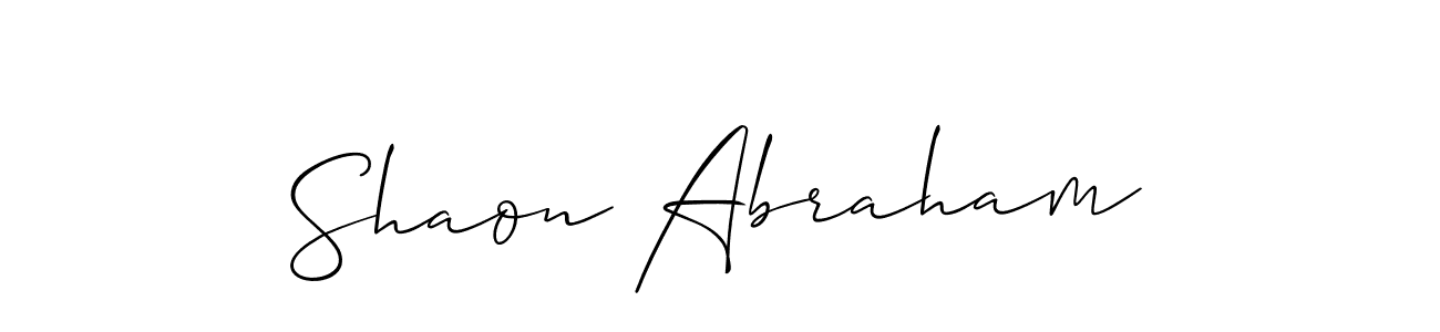 Make a beautiful signature design for name Shaon Abraham. With this signature (Allison_Script) style, you can create a handwritten signature for free. Shaon Abraham signature style 2 images and pictures png