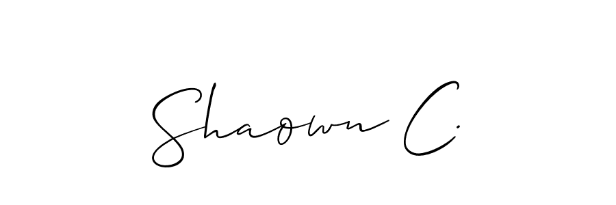 Make a beautiful signature design for name Shaown C.. With this signature (Allison_Script) style, you can create a handwritten signature for free. Shaown C. signature style 2 images and pictures png
