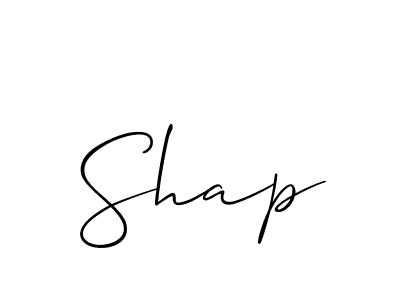 Create a beautiful signature design for name Shap. With this signature (Allison_Script) fonts, you can make a handwritten signature for free. Shap signature style 2 images and pictures png